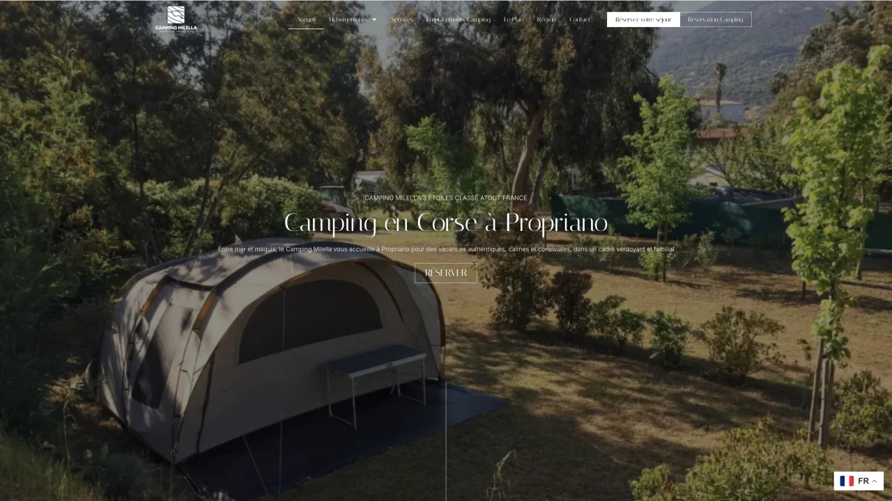 Preview of the Camping Milella website