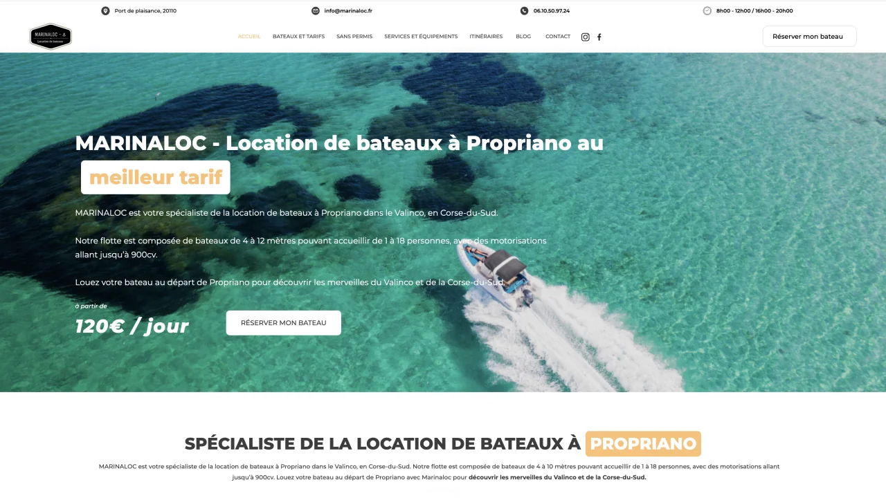 Preview of the Marinaloc website